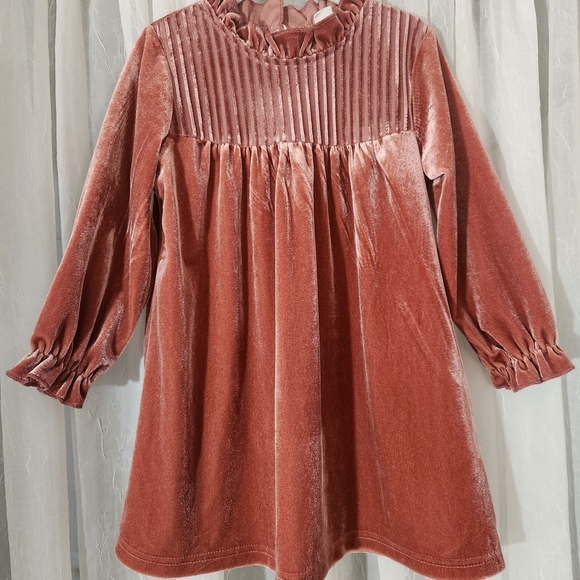 SHEIN Other - SHEIN Rust Velvet Girl's Long Sleeve  Dress, Size 2/3y, Pre-loved